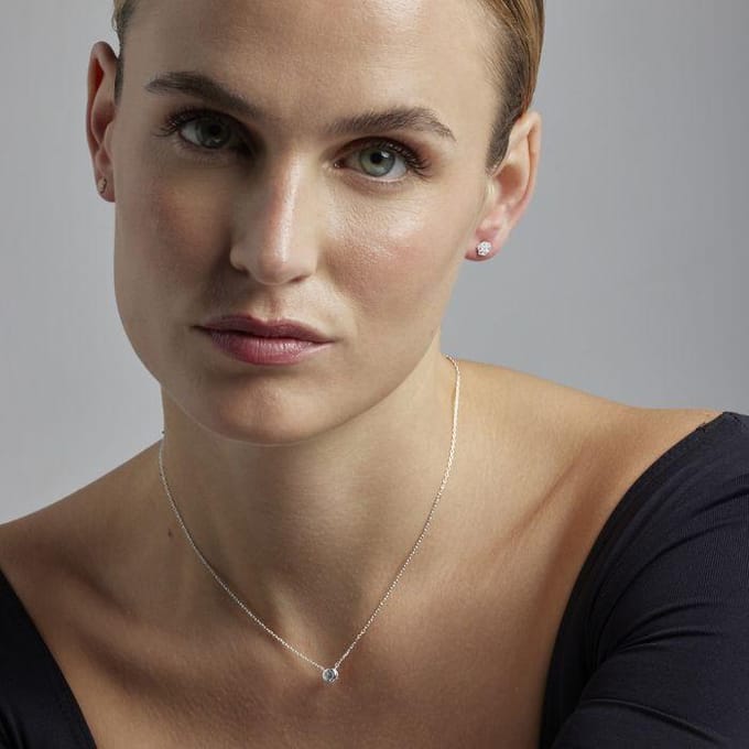 Luxenter Rhodium Plated Briljant Zirkonia Ketting - Akele