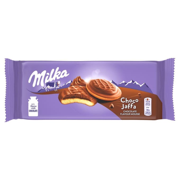 Milka Choco Jaffa Koekjes met chocoladesmaak schuim bedekt met melkchocolade 128 g