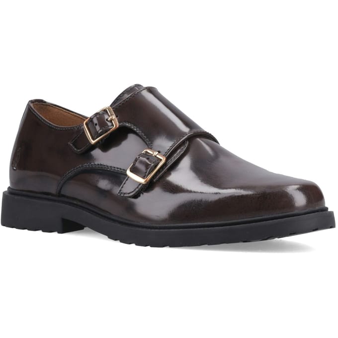 Hush Puppies Verity Hi-Shine Leer Dames Chocolade Schoenen