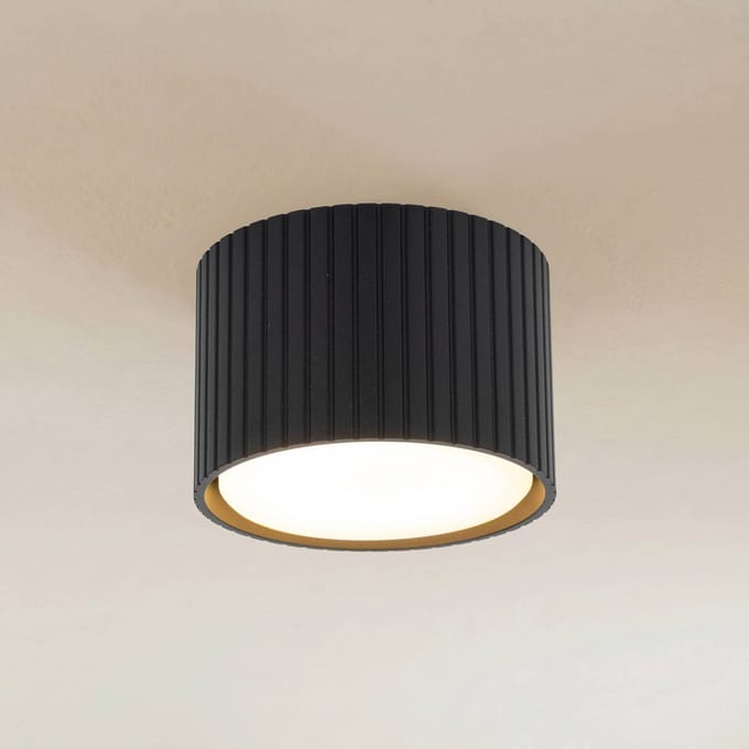 TK Lighting Downlight Ferro, zwart, kunststof, 6 cm hoog, GX53