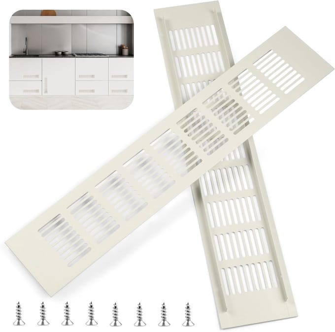 Ventilatierooster Rechthoekig - Rooster Deur - Meubels Ventileren - Aluminiumlegering - 40 x 8 cm - Wit