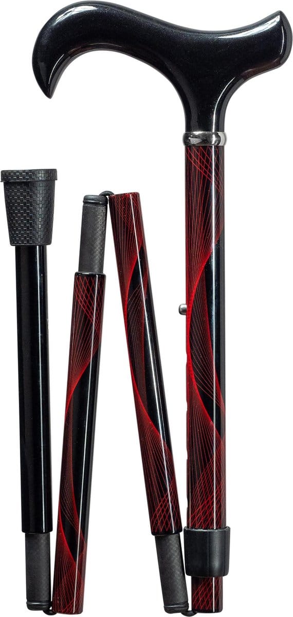 Gastrock "Opvouwbare CARBON wandelstok " LASERSHOW " - verstelbaar - 84 - 94 cm