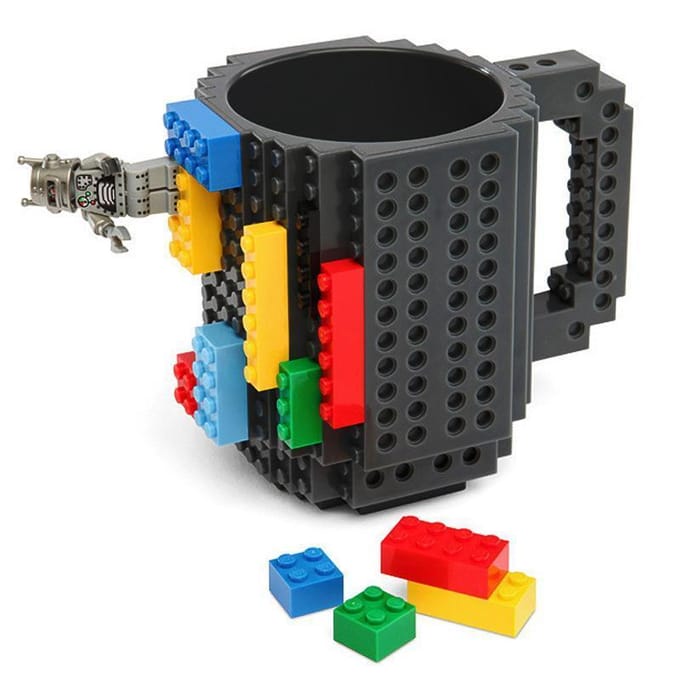 Gepersonaliseerde creatieve bouwsteen montagebeker Educatieve waterbeker voor kinderen Valbestendige mok 301-400ml blauw