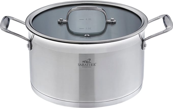 Chef Cuisine - Sabatier - Kookpan - Braadpan - Edelstaal - Zilver - 24 cm Diameter - 5.6 Liter