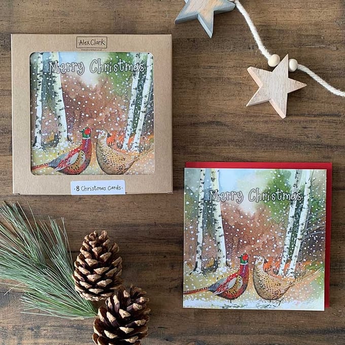 Alex Clark Kerstkaarten Fazanten ~ Christmas Pheasants