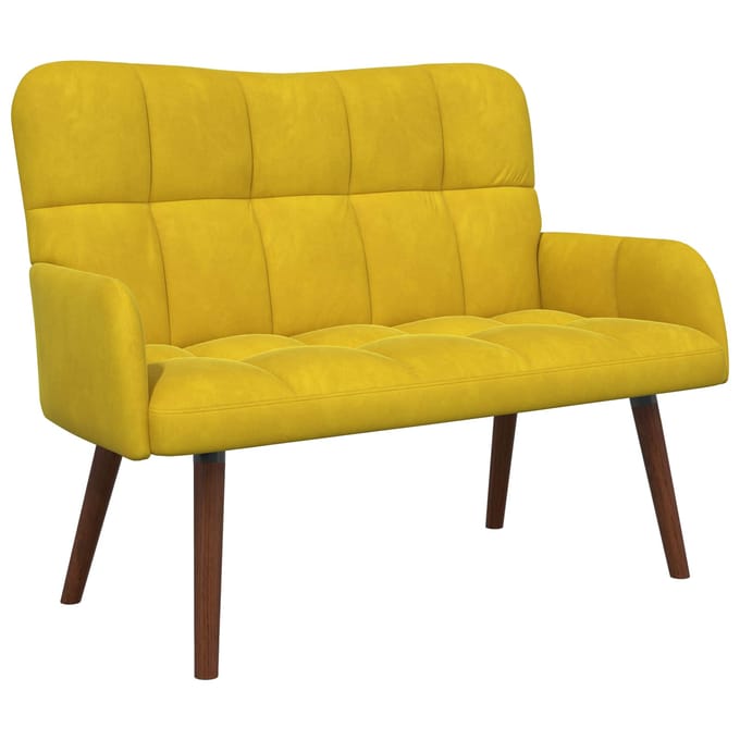 vidaXL - 2-Zits - Sofa - Geel - 115 - x - 61 - x - 87 - cm - fluweel