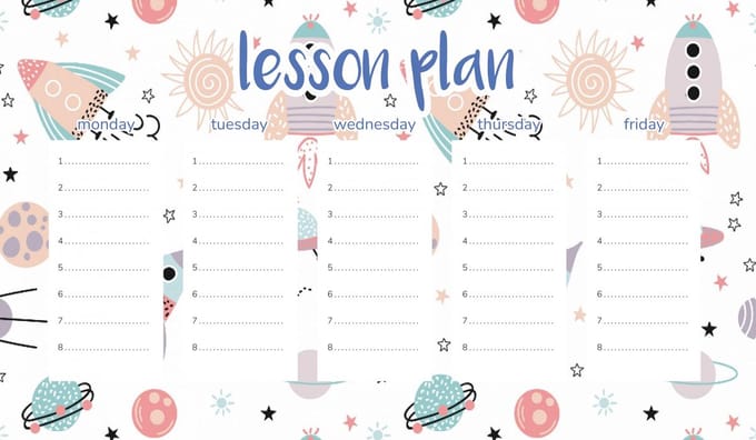 Wallvy - Magneetbord - Pastelkleurig Kosmos - 45x26CM - Personaliseerbaar