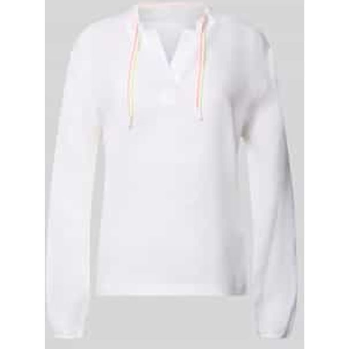 regular fit blouse met V-hals en tunnelkoord