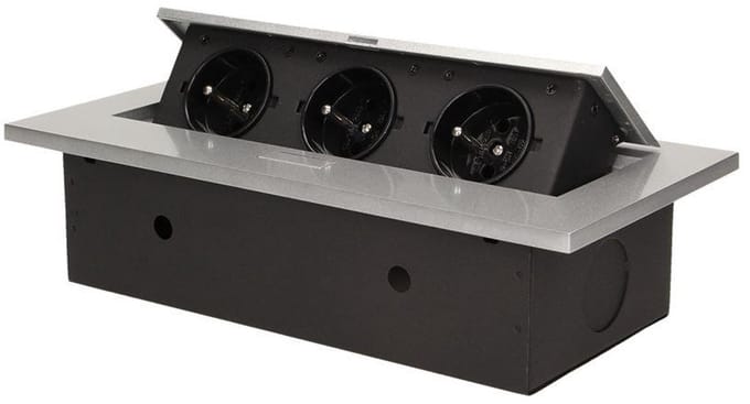 Orno - Inbouwstopcontact - 3x250V - Grijs - Dikke Rand