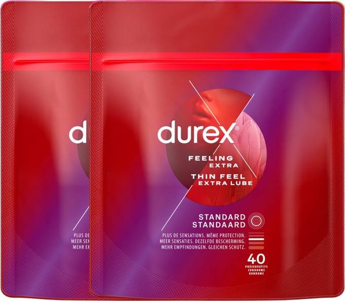 Durex Thin Feel Extra Lube x40 - 2 Stuks - Voordeelverpakking