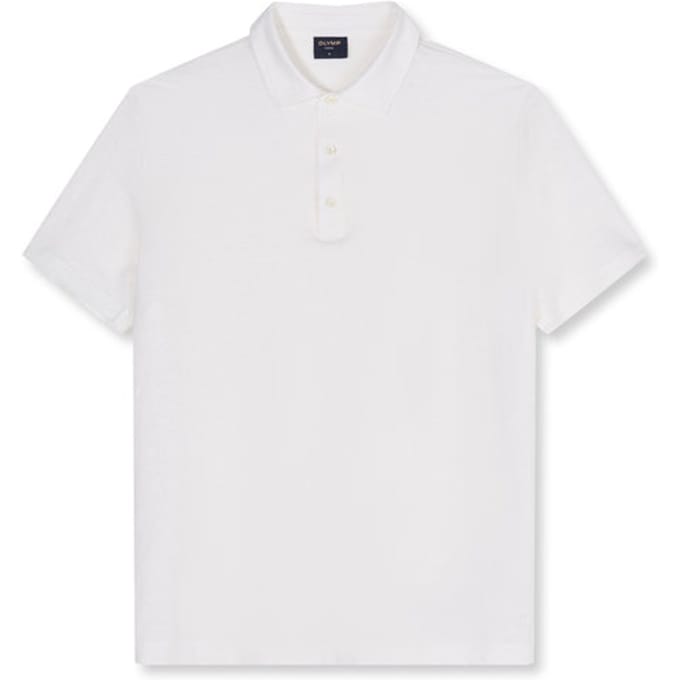 regular fit poloshirt van mix van linnen en elastaan