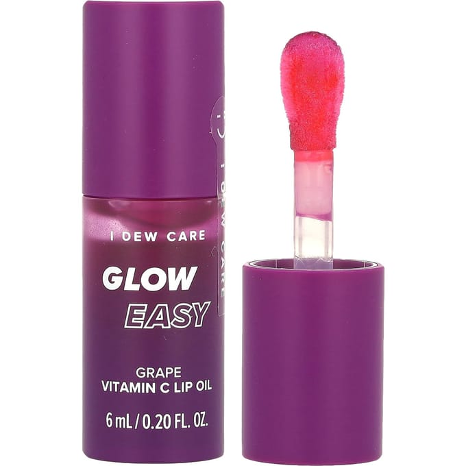 I Dew Care, Glow Easy, Huile à lèvres à la vitamine C, Raisin, 0,20 fl oz (6ml) pink