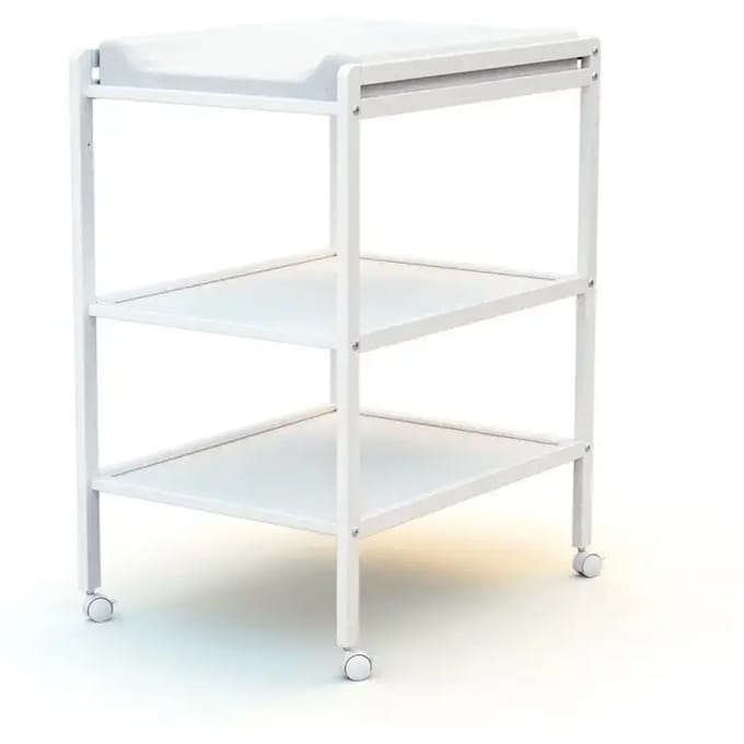 AT4 - Verschoontafel met 2 planken LILO in hout Wit