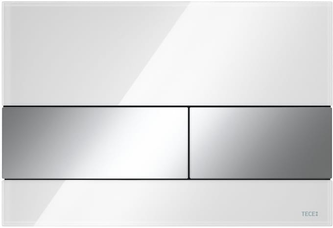 Tece TECEsquare - Bedieningsplaat, wit glas/glazend chroom 9240802