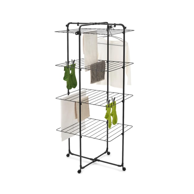Brabantia HangOn Droogtoren - 30 m - Inklapbaar Wasrek - Matt Black