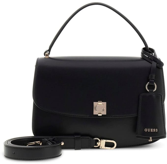 GUESS schoudertas handtas Audrey Convertible Xbody Flap Black zwart