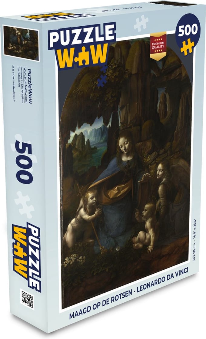 Puzzel Maagd op de rotsen - Leonardo da Vinci - Legpuzzel - Puzzel 500 stukjes