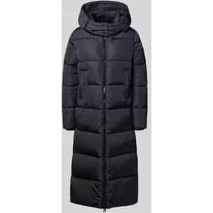 Regular fit gewatteerde lange jas met steekzakken, model 'Colette'