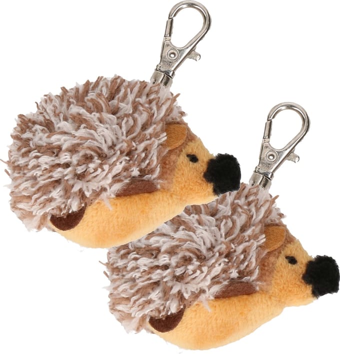 Nature Planet Egel - 2x - pluche knuffel dier - sleutelhanger - 5 cm - tuin dieren