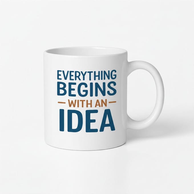 Inspirerende Koffiemok "Everything Begins With an Idea" - 330ml Keramische Mok