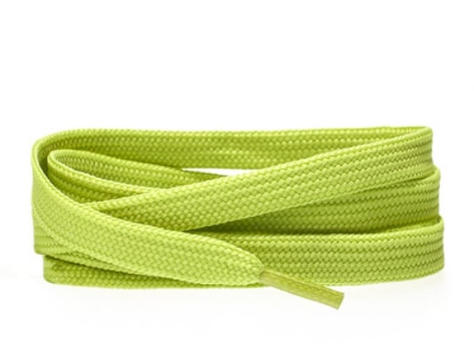 Platte schoenveters 8mm polyester Lichtgroen 90cm