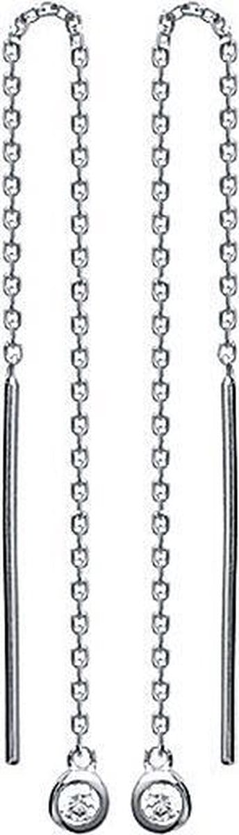 Amanto Oorbellen Drifa - 925 Zilver Gerhodineerd - 3x60mm