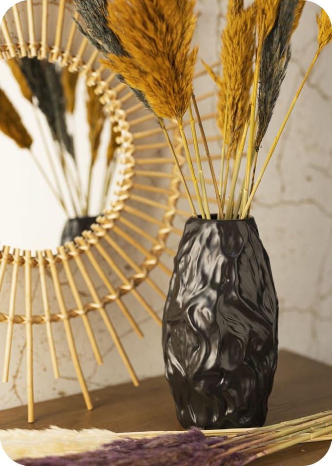 Flore Louis - Vaas - Keramiek - Zwart - Modern - Elegantie - 29 cm