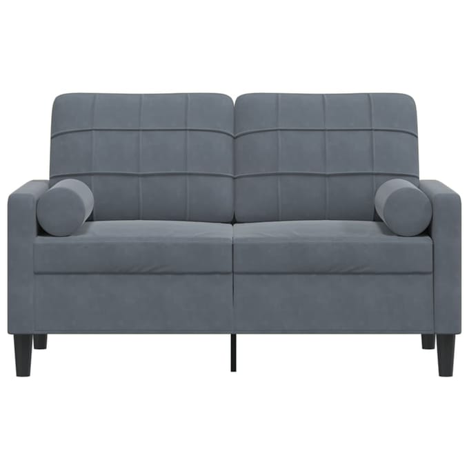 vidaXL - Tweezitsbank - met - sierkussens - 120 - cm - fluweel - donkergrijs