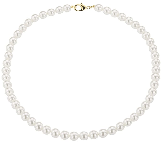 Traveller Parelcollier - Parelketting dames - Wit - 8 mm - 45 cm - Goudkleurig - 741845