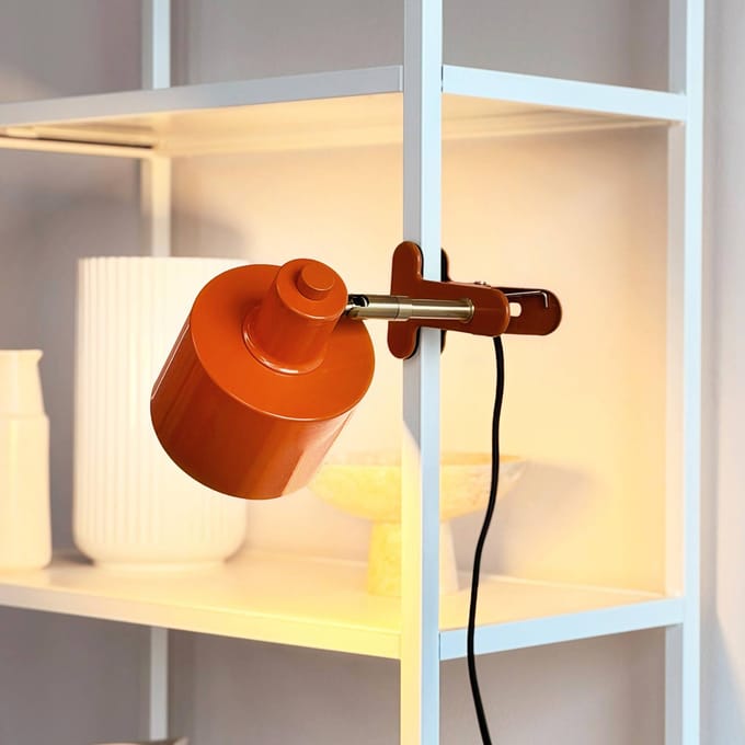 Dyberg Larsen klemlamp Ocean, oranje, E14, metaal