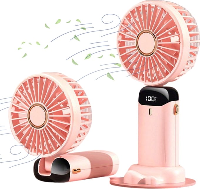 Livano Ventilator Staand - Ventilatoren - Tafelventilator - Statief - Extra Verkoelend - Aircooler - Cooling Fan - Cooler - Roze