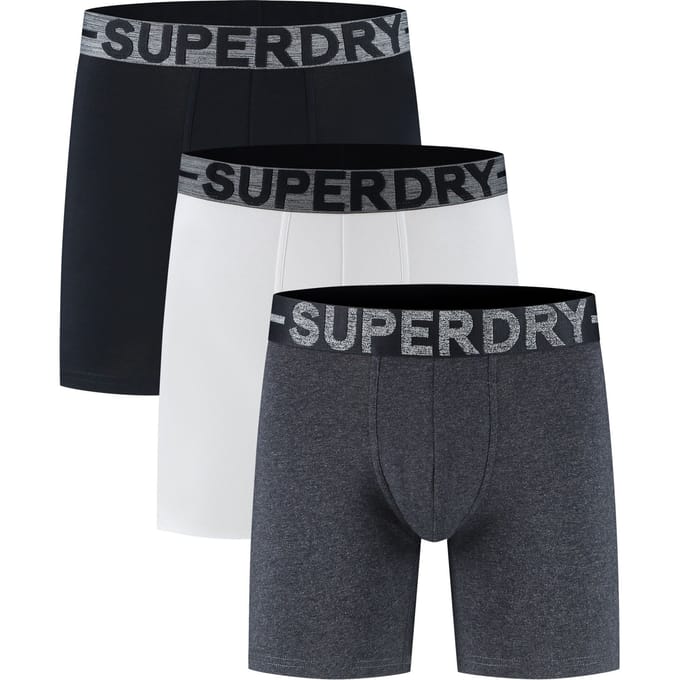 Superdry BOXER TRIPLE PACK Heren Onderbroek - Raven Black Marl