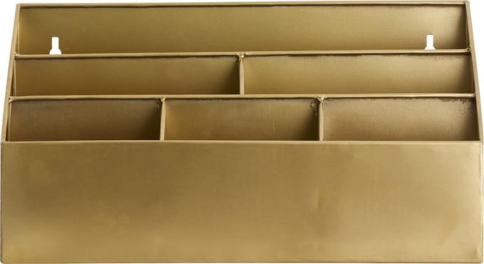 Nordal bureau organizer Adasi 6 vakken messing metaal 40x23x21cm