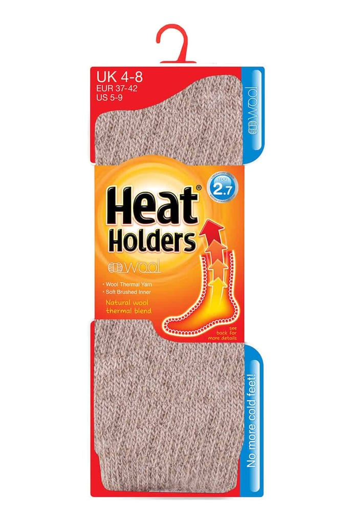 Heat Holders - Dames Warme 2.7 Tog Wollen Sokken - Havermout Beige