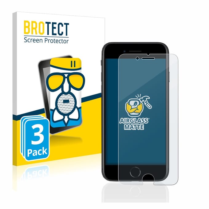 BROTECT - Screenprotector voor Apple iPhone SE 2 / SE 3 - Folie Beschermfolie Beschermglas matte 3 Stuks
