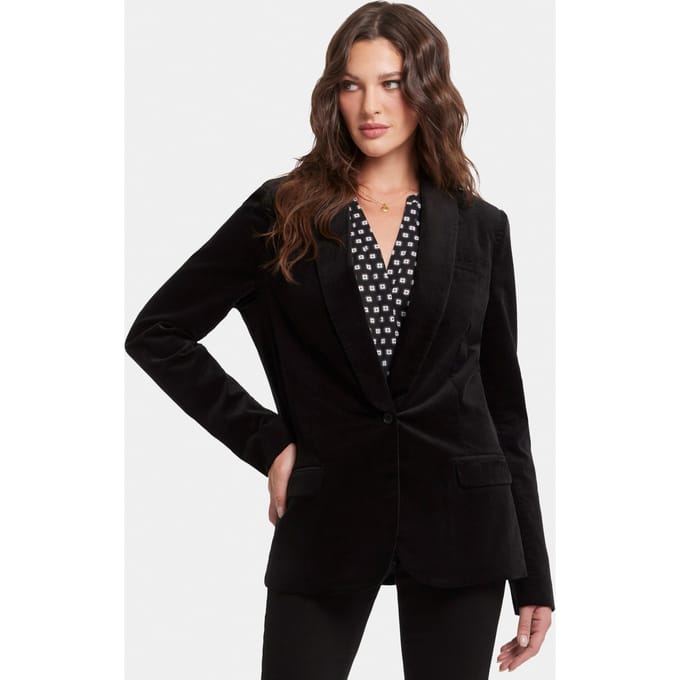Tuxedo Jacket Velours Zwart | Zwart