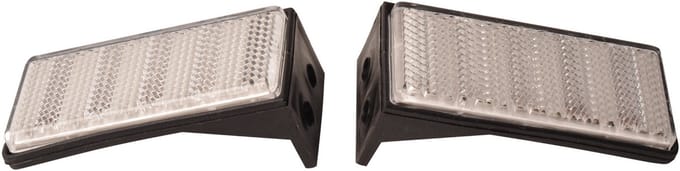 Witte reflector 76x34 mm - inclusief montagehouder - set van 2 stuks
