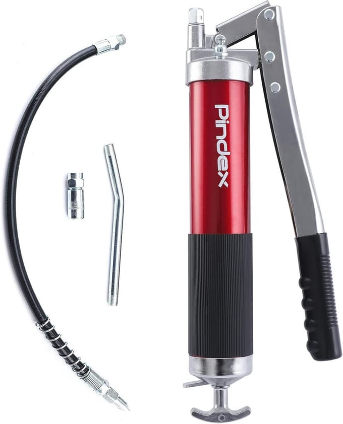 Professionele Handmatige Vetspuit met Flexibele Slang - 8000 PSI Voor Zware Apparatuur en Voertuigen