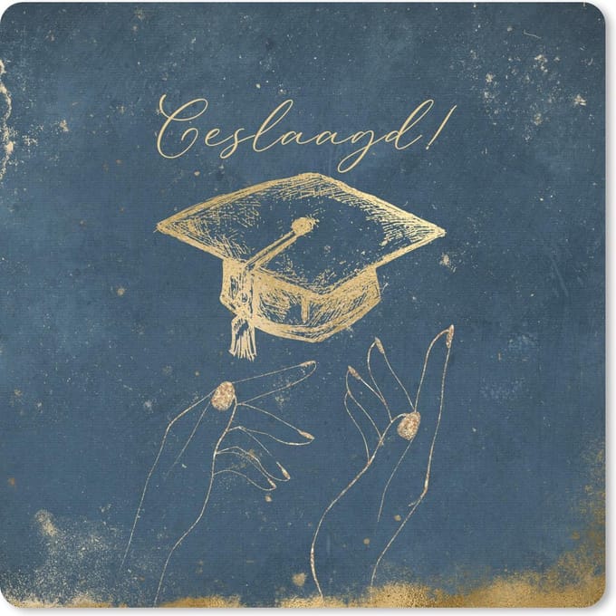Muismat 20x20 cm - Mousepad Spreuken - Quotes - 'Geslaagd' - Feest - Muismatten