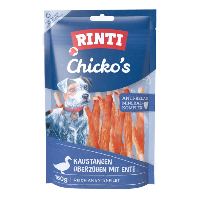 150g RINTI Chicko Kauwsticks Klein Eend Hondensnacks