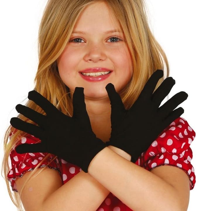 Fiestas Guirca - Zwarte handschoenen - kinderen - 17 cm