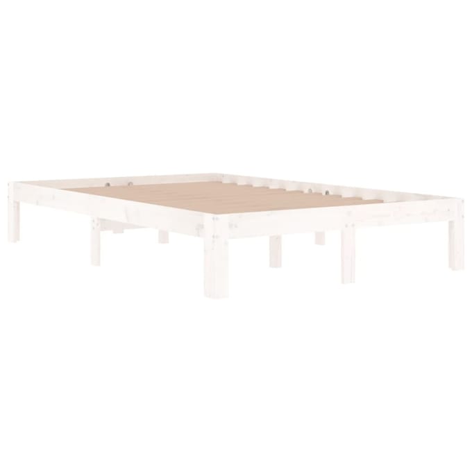vidaXL - Bedframe - massief - hout - wit - 120x190 - cm