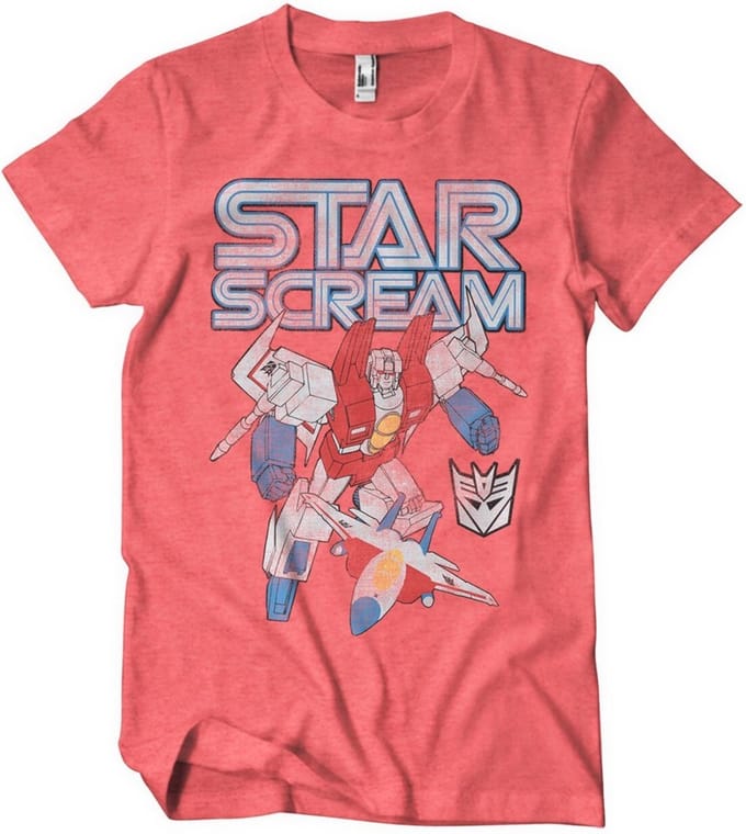 Transformers Stars-crème gewassen T-shirt rood/heather