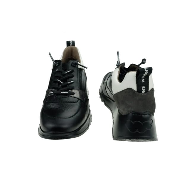 Wonders Suki - dames sneaker - Zwart - maat 41 (EU) 8 (UK)