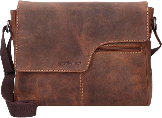GREENBURRY schoudertas Vintage A4 Crossbody Bag Brown bruine