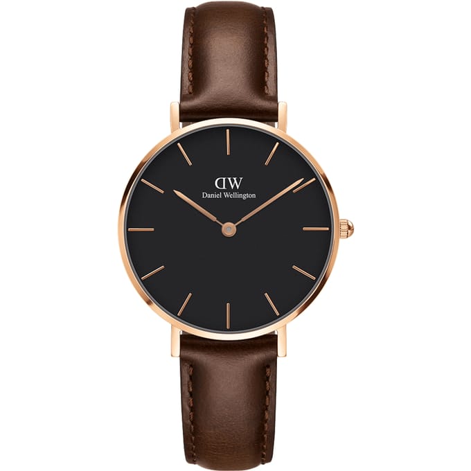 Daniel Wellington DW Watch Petite Bristol Black Rose Gold 32mm