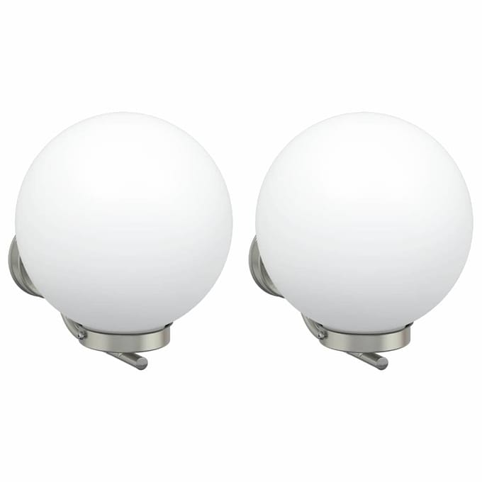 vidaXL Buiten Wandlamp 2 st zilver 29 x 25 x 33 cm