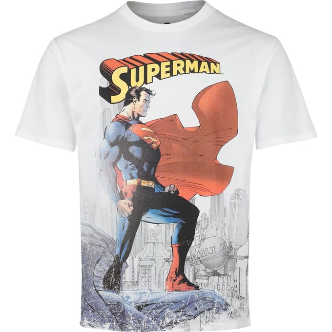 Superman T-shirt - Daily Planet - S tot XXL - voor Mannen - wit