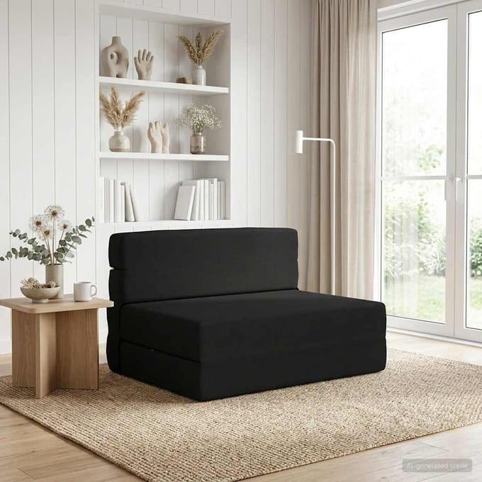 vidaXL - Vouwbare - Sofa - Bed - Zwart - 70 - x - 72 - x - 60 - cm - Stof