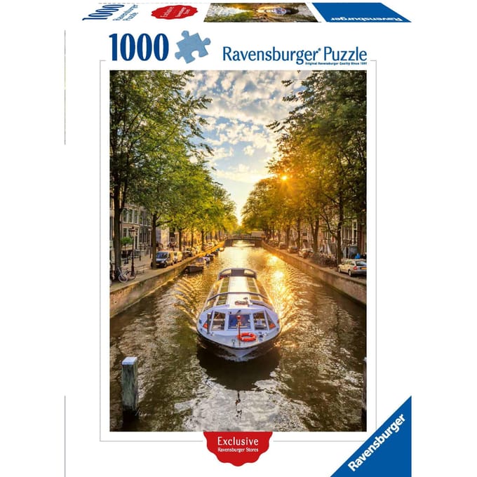 Ravensburger puzzel Amsterdam rondvaartboot 1000 stukjes puzzel.